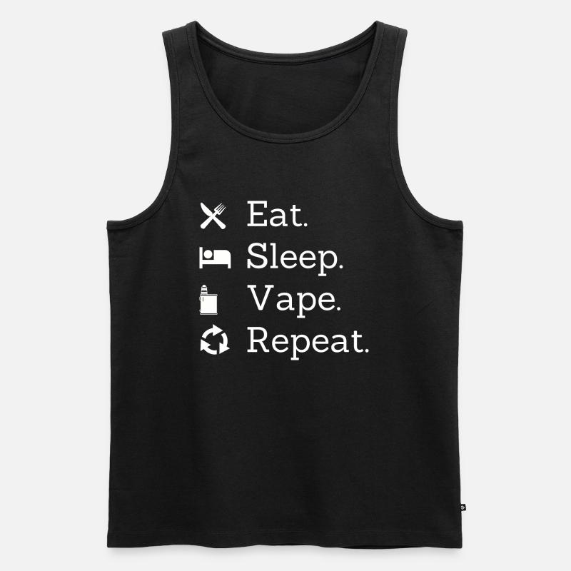 Eat sleep vape repeat - Männer Premium Bio Tank Top - Schwarz
