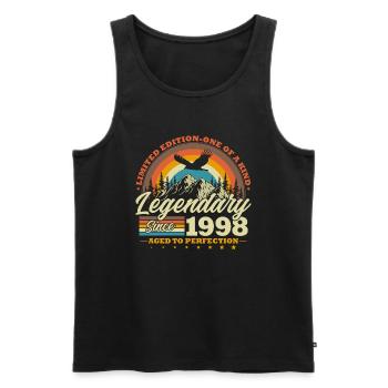 Legendary Since 1998 Vintage Birthday Gift - Men's Premium Organic Tank Top - black - Front - Michal (187cm)
