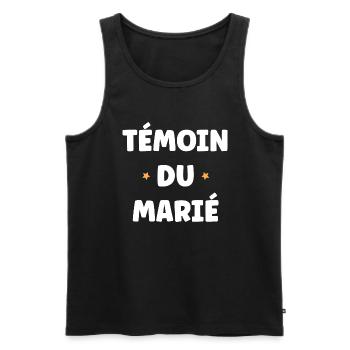 témoin du marié - Débardeur bio Premium Homme - noir - Devant - Michal (187cm)