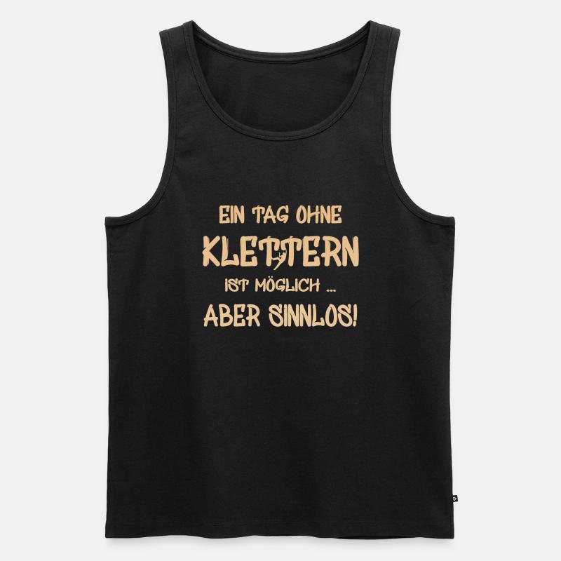 klettern Spruch - Männer Premium Bio Tank Top - Schwarz