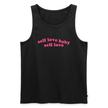 Citation de Self Love Baby - Débardeur bio Premium Homme - noir - Devant - AI Model Male 178 light (178cm)