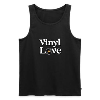 Vinyle Amour - Débardeur bio Premium Homme - noir - Devant - AI Model Male 178 light (178cm)