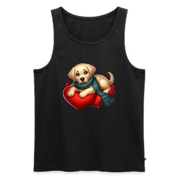 Labradoe Retriever Welpe - Männer Premium Bio Tank Top - Schwarz - Vorne - AI Model Male 178 light (178cm)
