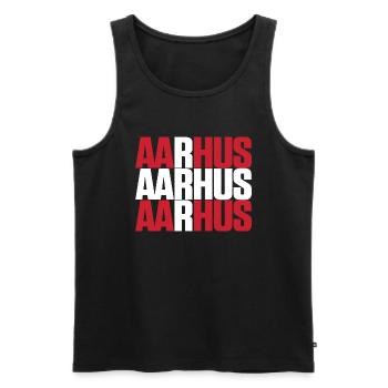 Aarhus Denmark Flag - Men's Premium Organic Tank Top - black - Front - AI Model Male 178 light (178cm)