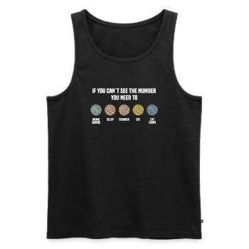 Ishihara Numbers - Mangez des chips - Débardeur bio Premium Homme - noir - Devant - Michal (187cm)