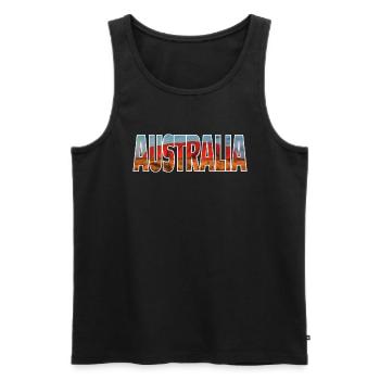 Australia - Männer Premium Bio Tank Top - Schwarz - Vorne - AI Model Male 178 light (178cm)