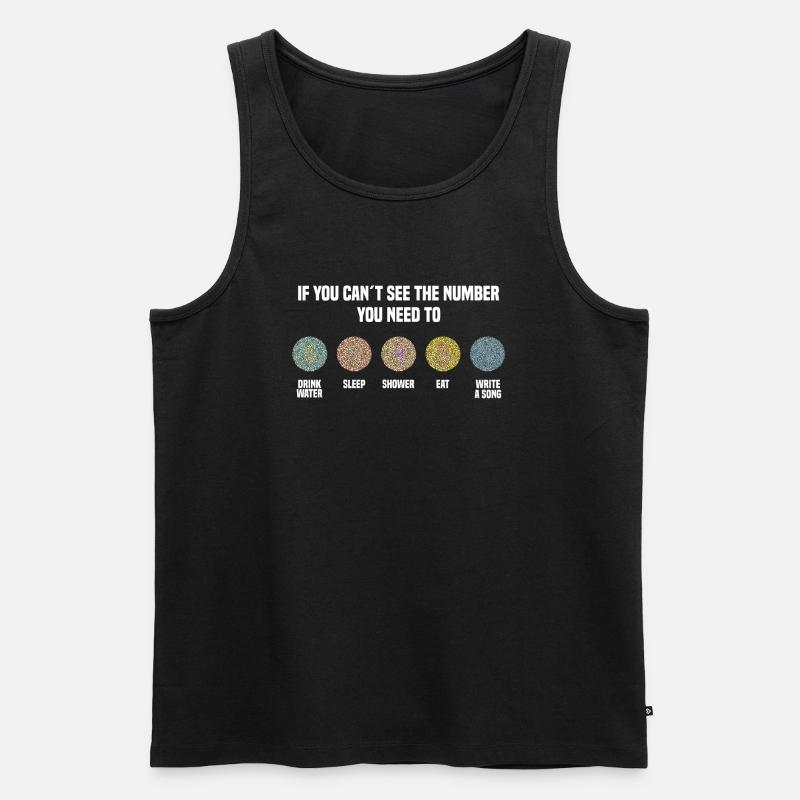 Ishihara Numbers - Write A Song - Männer Premium Bio Tank Top - Schwarz
