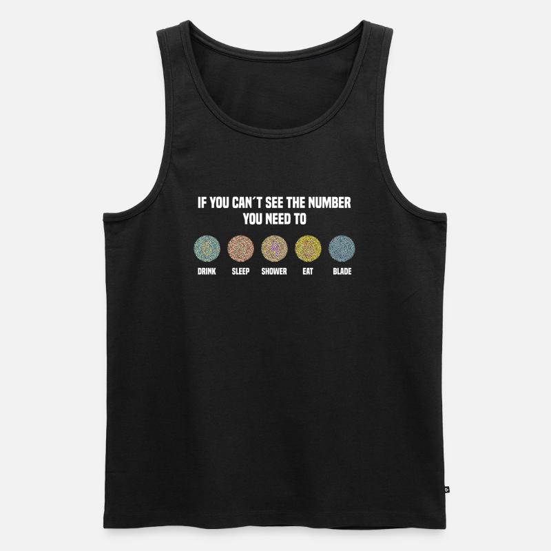 Ishihara Numbers - Blade - Männer Premium Bio Tank Top - Schwarz