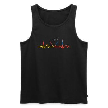 Heartbeat German Russian Heart Russian Outfit pour - Débardeur bio Premium Homme - noir - Devant - Michal (187cm)
