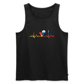 Heartbeat German Russian Heart Russian Outfit pour - Débardeur bio Premium Homme - noir - Devant - Michal (187cm)