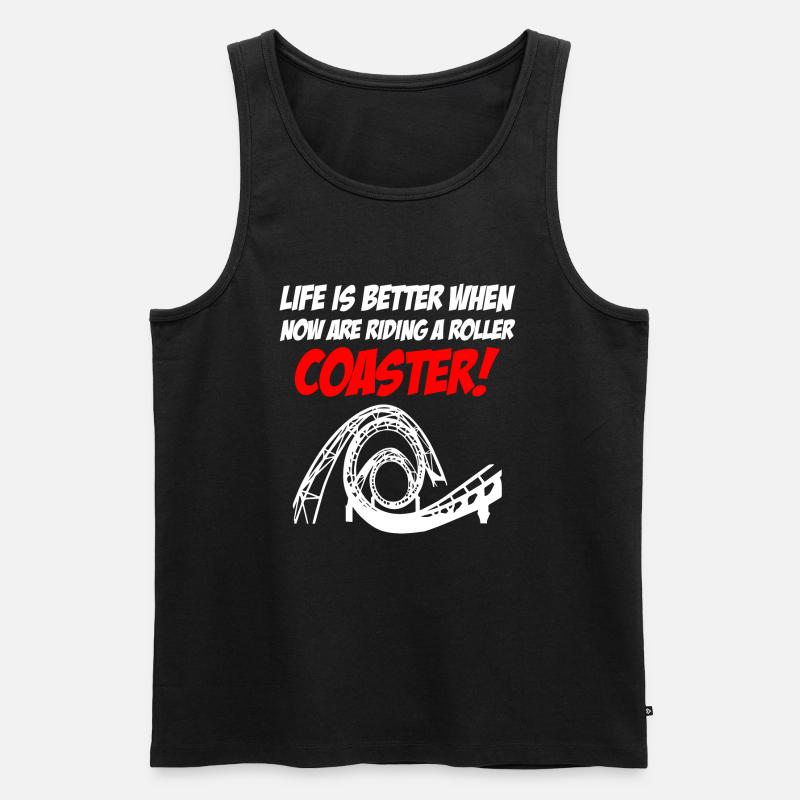 Riding Roller Coaster - Männer Premium Bio Tank Top - Schwarz