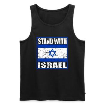 Stand with Israel - Men's Premium Organic Tank Top - black - Front - Michal (187cm)