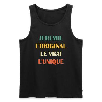 L'original le vrai l'unique Jeremie - Débardeur bio Premium Homme - noir - Devant - AI Model Male 178 light (178cm)