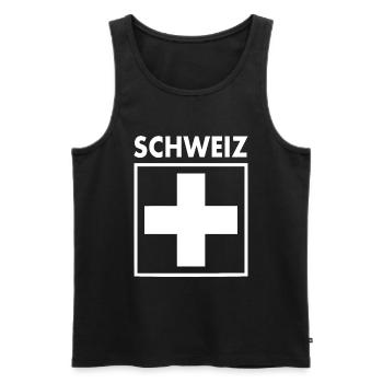 Schweiz - Männer Premium Bio Tank Top - Schwarz - Vorne - AI Model Male 178 light (178cm)