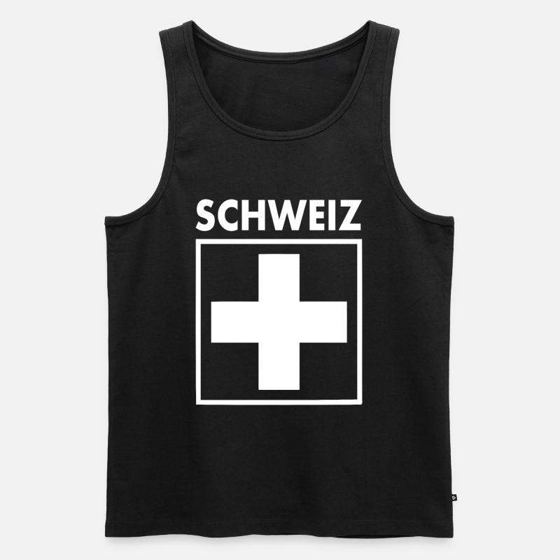 Schweiz - Männer Premium Bio Tank Top - Schwarz
