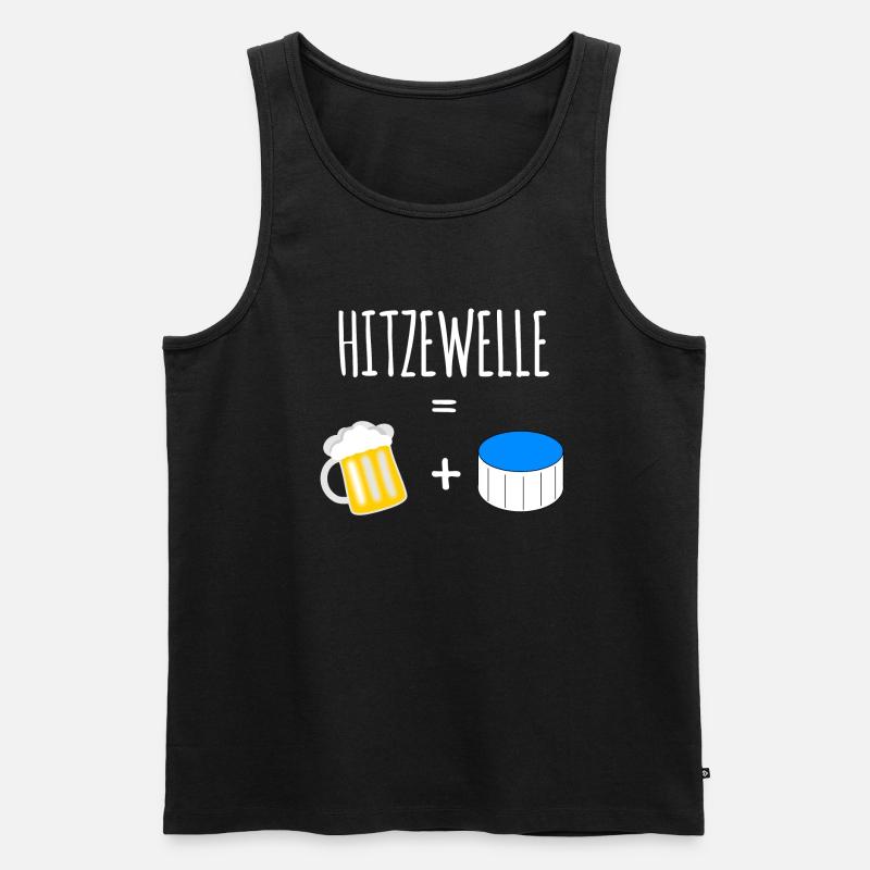 Hitzewelle mit Bier im Pool - Männer Premium Bio Tank Top - Schwarz