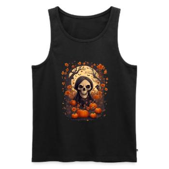 Spooky Man Halloween - Débardeur bio Premium Homme - noir - Devant - AI Model Male 178 light (178cm)