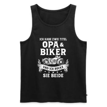 Biker Opa Motorradfahrer Motorrad - Männer Premium Bio Tank Top - Schwarz - Vorne - AI Model Male 178 light (178cm)