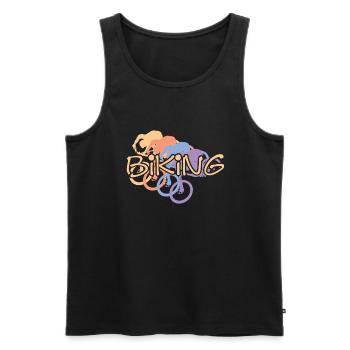 Biken Biker Bike - Männer Premium Bio Tank Top - Schwarz - Vorne - AI Model Male 178 light (178cm)