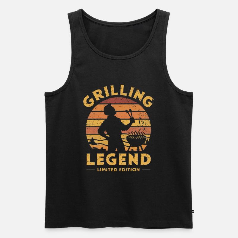 Grilling Legend Limited Edition - Männer Premium Bio Tank Top - Schwarz
