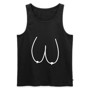 Hängetitten Saggy Tits Frecher Hingucker mit Humor - Männer Premium Bio Tank Top - Schwarz - Vorne - Michal (187cm)