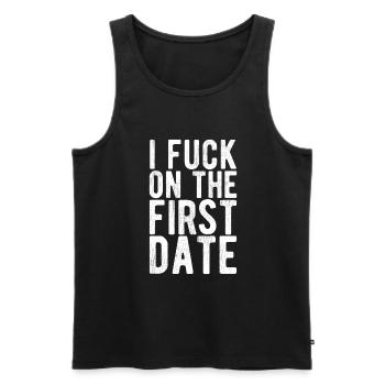 Frecher Humor für das erste Date Statement - Männer Premium Bio Tank Top - Schwarz - Vorne - AI Model Male 178 light (178cm)