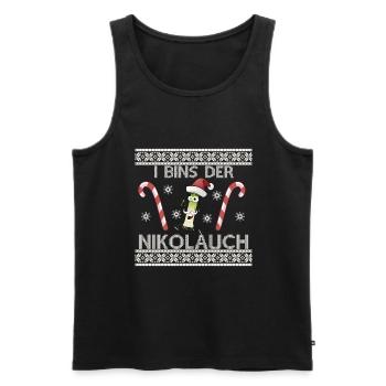 Lustiger Nikolauch – perfekt für Weihnachten - Männer Premium Bio Tank Top - Schwarz - Vorne - Michal (187cm)
