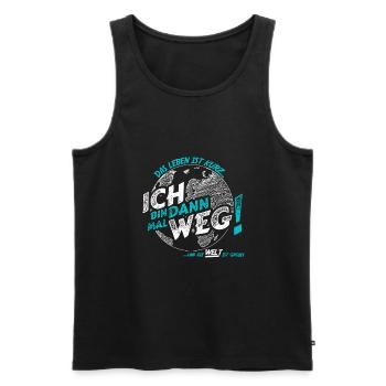 Das Leben genießen: Ich bin dann mal weg - Männer Premium Bio Tank Top - Schwarz - Vorne - Michal (187cm)