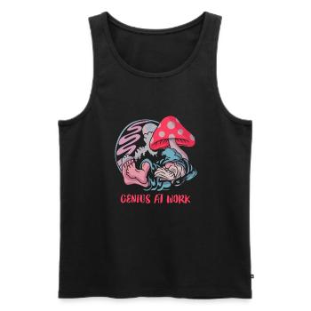 Creative genius: Relaxation under the mushroom - Men's Premium Organic Tank Top - black - Front - Michal (187cm)