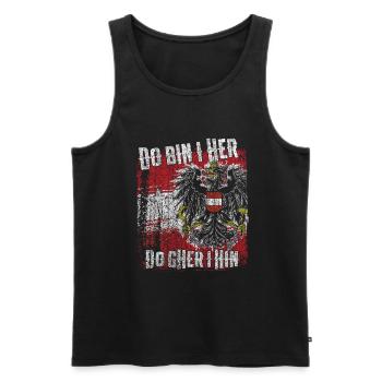 Patriotisches Statement für stolze Österreicher - Männer Premium Bio Tank Top - Schwarz - Vorne - Michal (187cm)