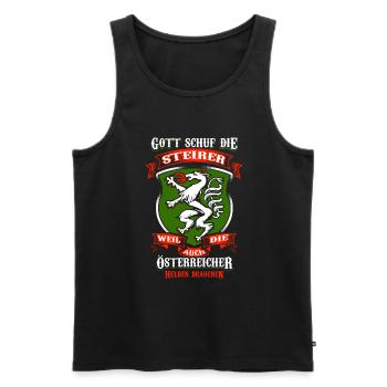 Gott schuf Steirer – Helden für Österreich - Männer Premium Bio Tank Top - Schwarz - Vorne - Michal (187cm)