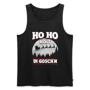 Ho Ho Hoit di Goschn – Witziges Weihnachts-Design - Männer Premium Bio Tank Top - Schwarz - Vorne - Michal (187cm)
