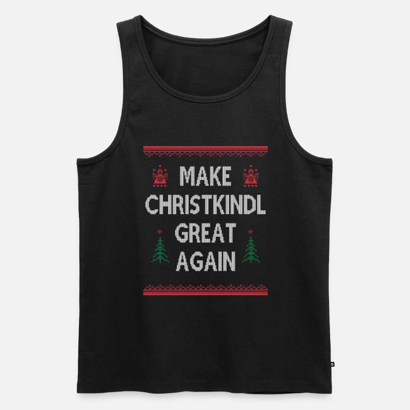 Make Christkindl Great Again – Weihnachtsklassiker - Männer Premium Bio Tank Top - Schwarz