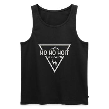 Ho Ho Hoit Di Goschn – Lustiger Alpen-Style - Männer Premium Bio Tank Top - Schwarz - Vorne - Michal (187cm)