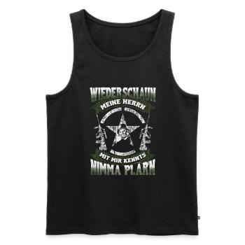 Wiederschaun Meine Herrn – Bundesheer-Abrüster - Männer Premium Bio Tank Top - Schwarz - Vorne - AI Model Male 178 light (178cm)