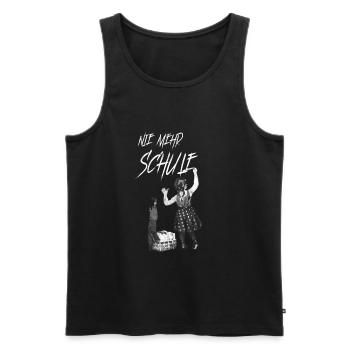 Nie mehr Schule – für Abiturienten und Maturanten - Männer Premium Bio Tank Top - Schwarz - Vorne - Michal (187cm)
