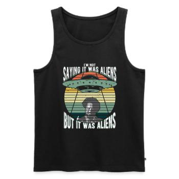 Humorvolles Alien-Mysterium Für Science-Fiction - Männer Premium Bio Tank Top - Schwarz - Vorne - AI Model Male 178 light (178cm)