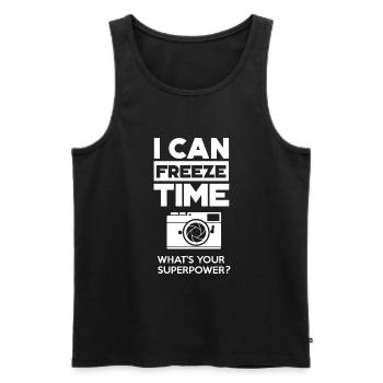Fotografen Superkraft Zeit Einzufrieren Mit Stil - Männer Premium Bio Tank Top - Schwarz - Vorne - Michal (187cm)