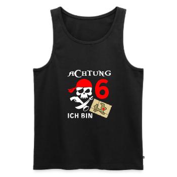 Piratenabenteuer Zum 6. Geburtstag Für Entdecker - Männer Premium Bio Tank Top - Schwarz - Vorne - Michal (187cm)