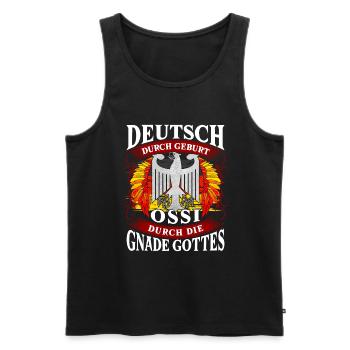 Ossi Stolz Durch Die Gnade Gottes - Männer Premium Bio Tank Top - Schwarz - Vorne - Michal (187cm)