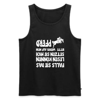 Lustiger Spruch Für Reiter Vom Pferd Gefallen - Männer Premium Bio Tank Top - Schwarz - Vorne - Michal (187cm)