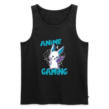 Cool anime and gaming design for gamers - Men's Premium Organic Tank Top - black - Front - Michal (187cm)