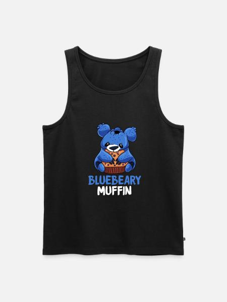 Sweet Bluebeary Muffin Cartoon for those with a sweet tooth - Men's Premium Organic Tank Top - black