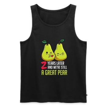 Niedliches Great Pear Design Für 2. Hochzeitstag - Männer Premium Bio Tank Top - Schwarz - Vorne - AI Model Male 178 light (178cm)