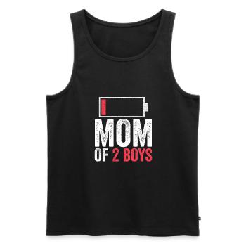 Maman de 2 garçons Idée de cadeau drôle pour les mamans - Débardeur bio Premium Homme - noir - Devant - Michal (187cm)