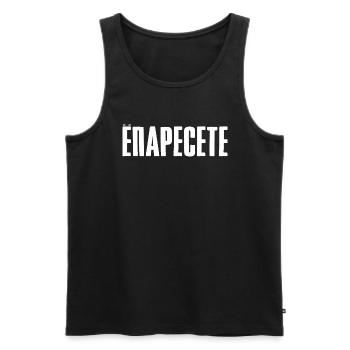Oh Mann oh Mann Spruch Russisch Russland Russen - Männer Premium Bio Tank Top - Schwarz - Vorne - AI Model Male 178 light (178cm)