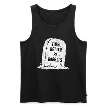 There Better Be Rabbits Tombstone - Men's Premium Organic Tank Top - black - Front - AI Model Male 178 light (178cm)