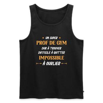 Super prof de gym - Débardeur bio Premium Homme - noir - Devant - Michal (187cm)