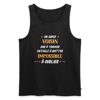 Super voisin - Débardeur bio Premium Homme - noir - Devant - Michal (187cm)