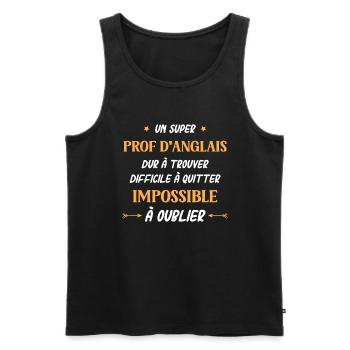 Super prof d'anglais - Débardeur bio Premium Homme - noir - Devant - Michal (187cm)